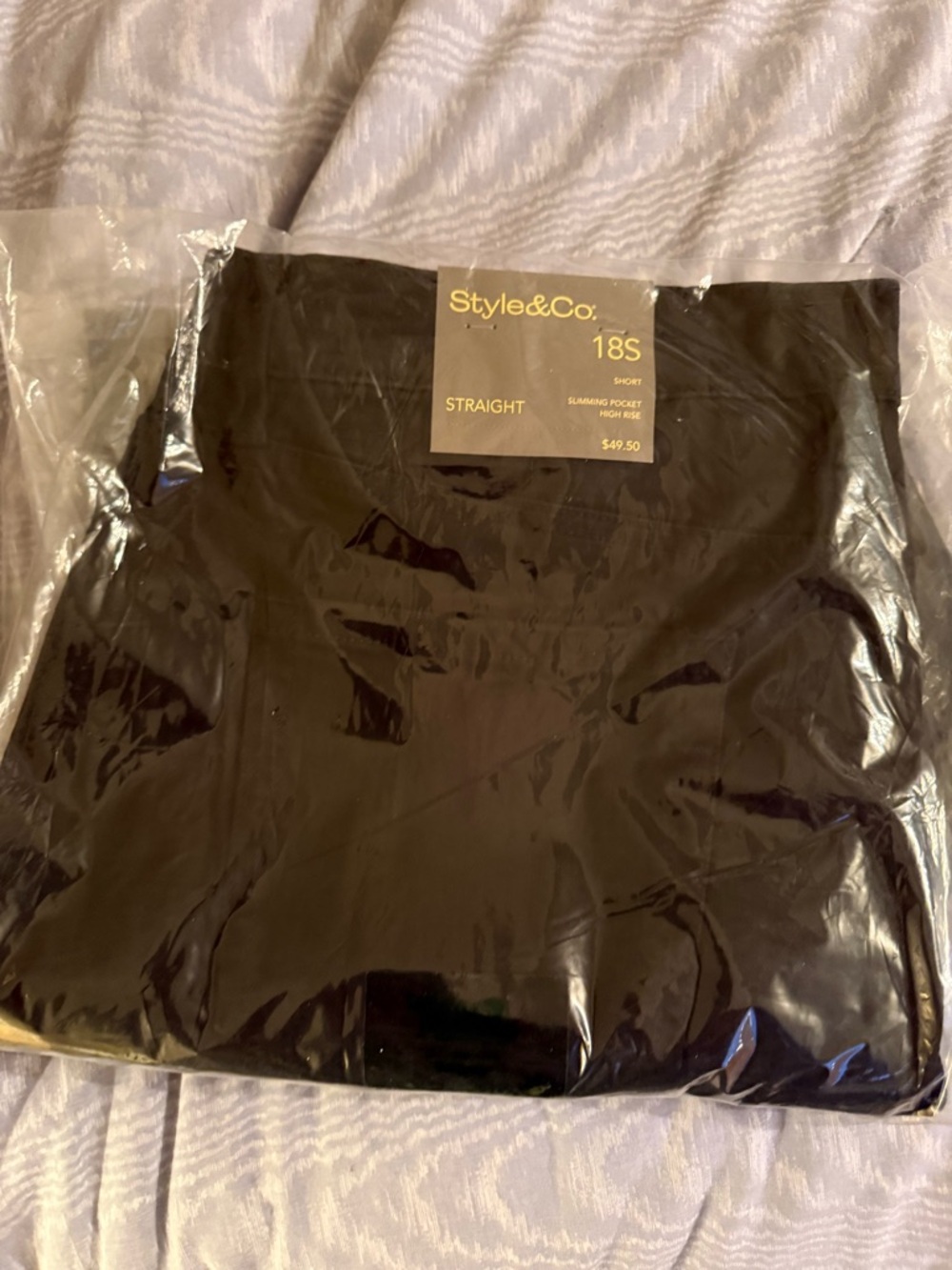 Style & Co. Women’s Black Straight Leg Jeans 18S- NWT